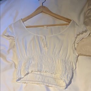 Garage white crop top